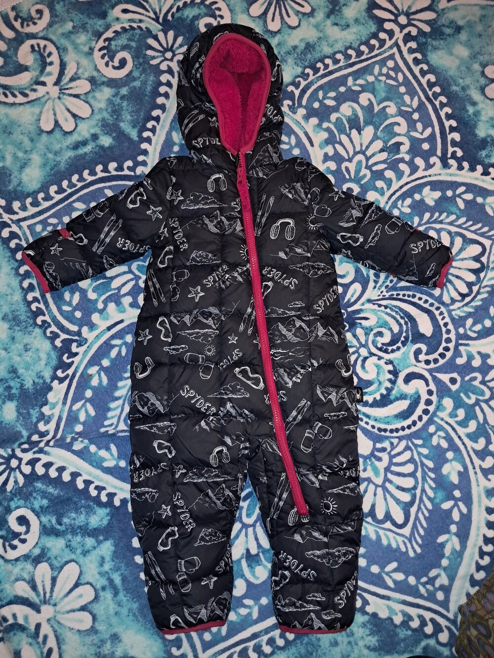 SPYDER brand baby snowsuit one-piece winter ski suit kids size 9/12 months